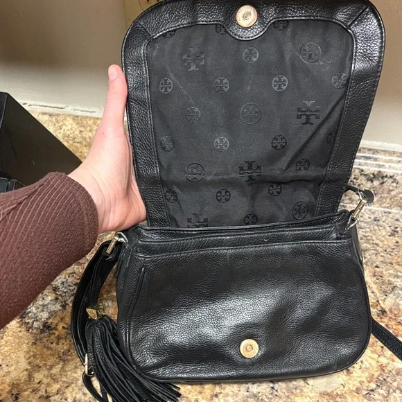Tory Burch Black Crossbody Bag with Tassel - Picture 4 of 5